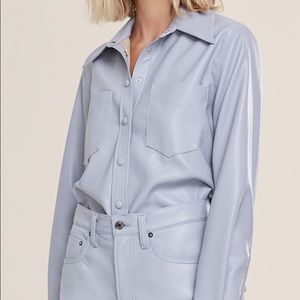 Paloma Vegan Leather Shirt in Marlin